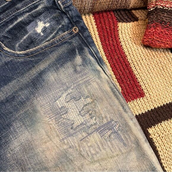 Polo Ralph Lauren Lawrence Repaired Destroyed Denim Mini Skirt - Picture 14 of 16